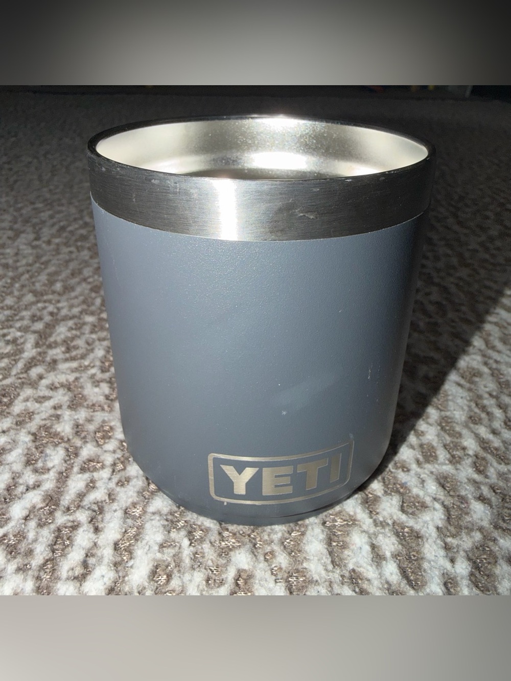 Yeti Lowball Tumbler in Slate Gray with Stainless Rim